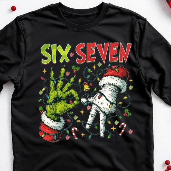 67 Grinch T-shirt Funny Christmas T-shirt long sleeve custom, S M L XL Black New - Picture 6 of 6